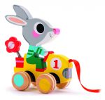 Drewniana zabawka do ciągnięcia królik DJ06225