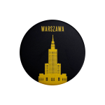Warszawa Magnes Okrągły 45mm Czarny Pałac